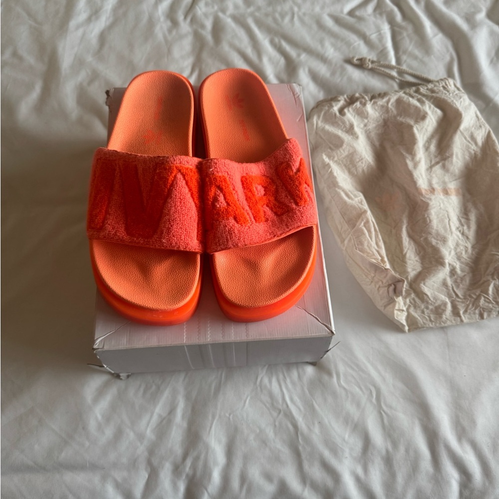 Ivy Park Adidas Orange Slide Sandals